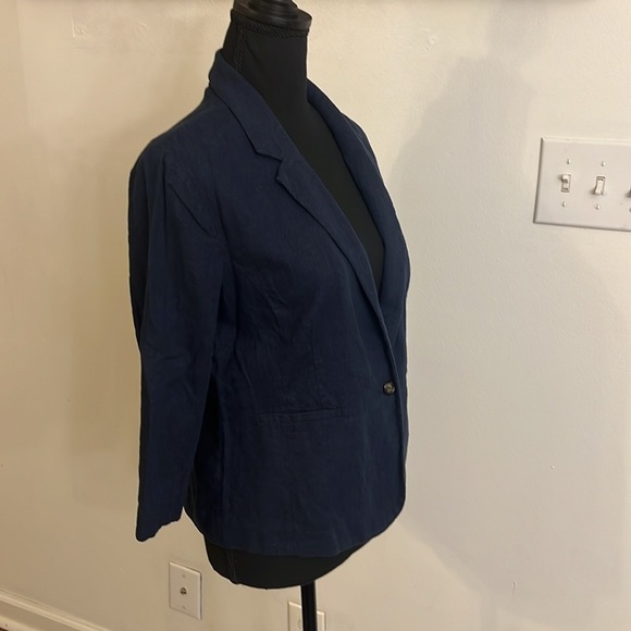 Linen Blend Blazer. Sz. L. - Picture 3 of 11